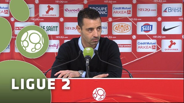 Conférence de presse Stade Brestois 29 - FC Sochaux-Montbéliard (1-1) : Alex DUPONT (SB29) - Olivier ECHOUAFNI (FCSM) - 2014/2015