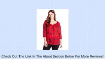 Lucky Brand Women's Plus-Size Londynn Printed Peasant Top, Red/Multi, 2X Review