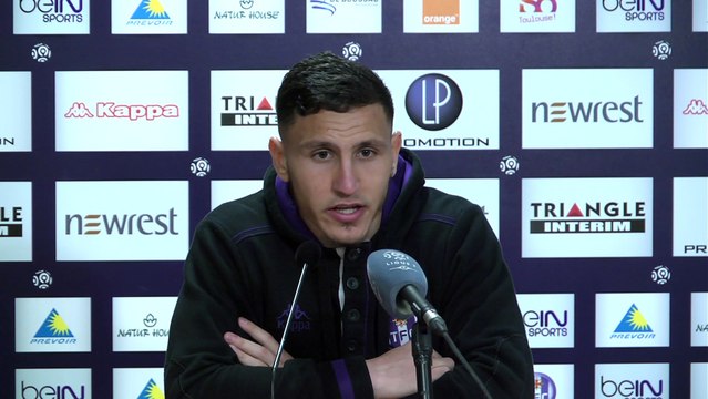 Adrien Regattin en conférence de presse après TFC/ASSE