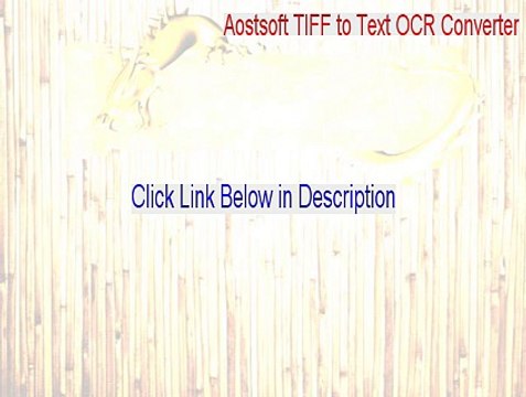 Aostsoft TIFF to Text OCR Converter Crack [Instant Download 2015]