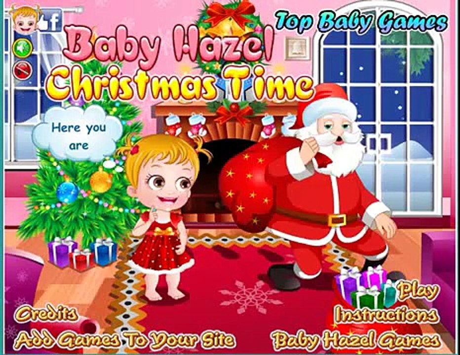 Baby Hazel is waiting for Santa to arrive to get her Gift Cartoon Video Game for Kids