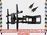 VideoSecu 25 inch Extension Heavy Duty Dual Arm Articulating TV Wall Mount Bracket for Most