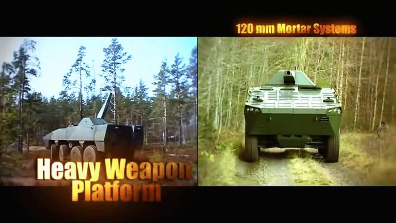 Powerful Double Cannon Mortar Launcher APC Tank 8x8 -Patria AMV
