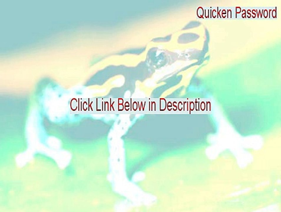Quicken Password Key Gen [quicken password reset]