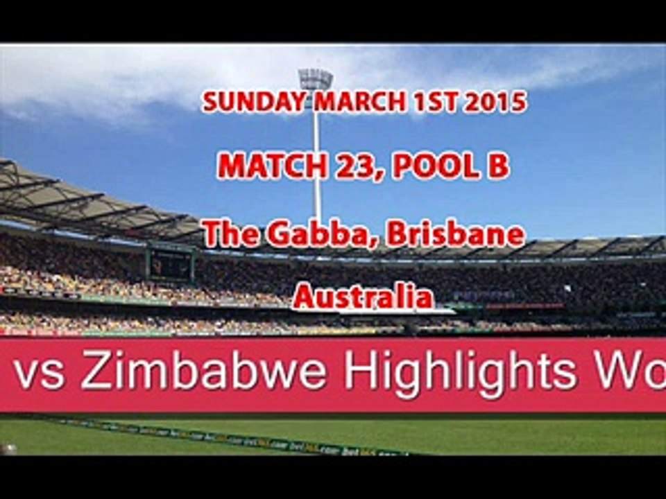 Pakistan Vs Zimbabwe Highlights World Cup 2015 Match