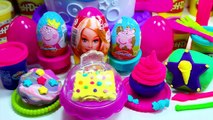 Sweet play doh kinder surprise eggs peppa pig barbie toys egg unboxing