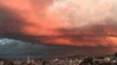 Lightning Strikes as Red Skies Roll Into San Francisco