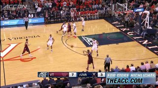 Virginia Tech vs Virginia 2014-15 ACC Men's Basketball Highlights.