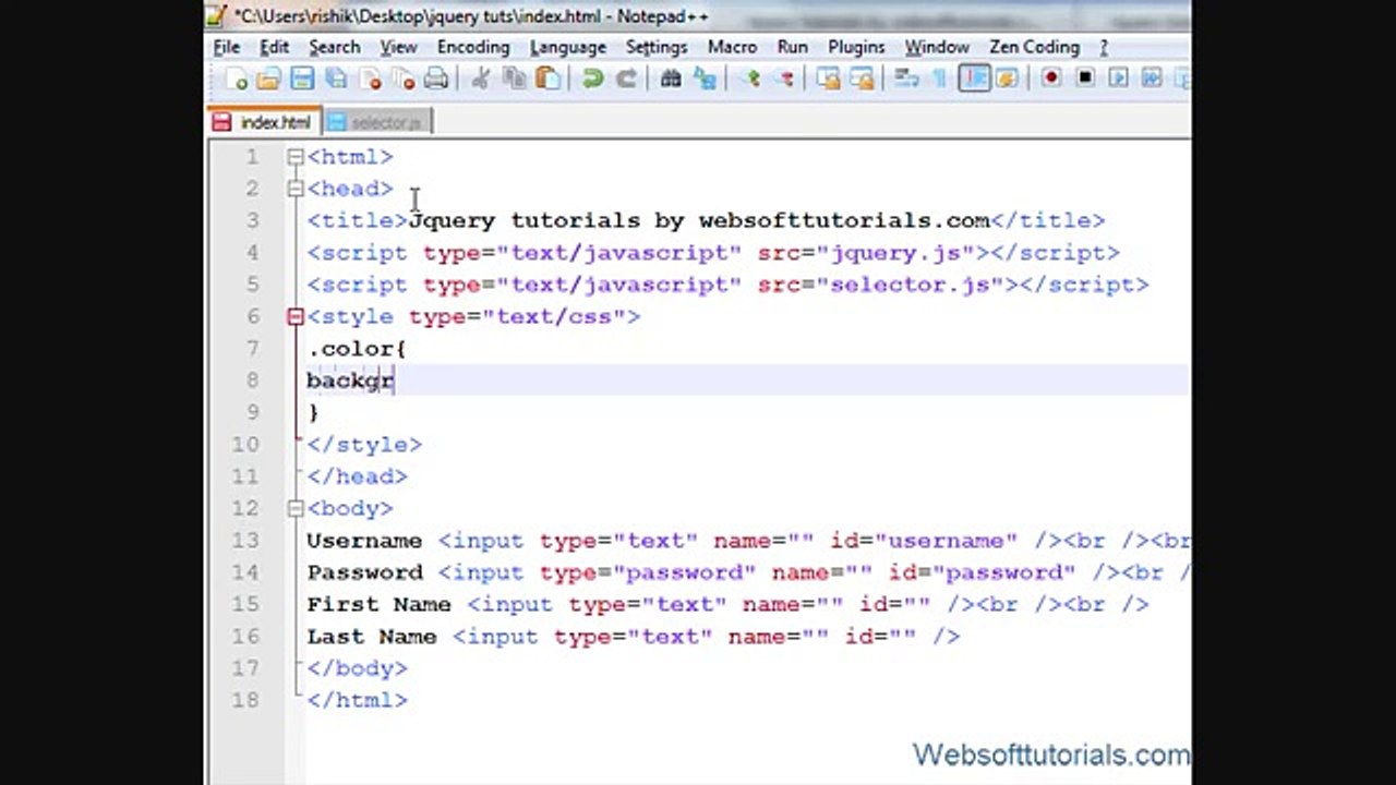 Jquery Tutorial in Urdu - Hindi - 23 - Jquery Focusin Event