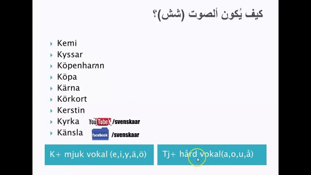 تعلم السويدية بسهولة - درس مهم قواعد اللفظ - الاحرف المركبة kö,ki,ky,tju