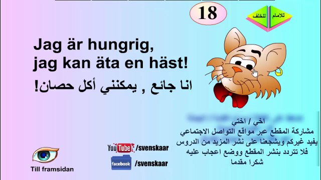 تعلم اللغة السويدية المجموعة الاولى مؤلفة من 50 كلمة نحتاجها بشكل يومي باللغة السويدية