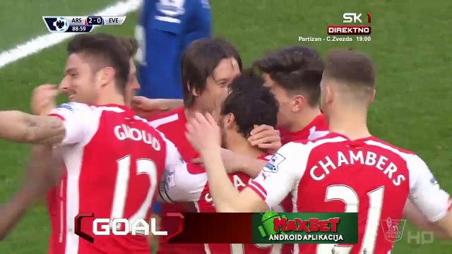 Tomas Rosicky 1:0 | Arsenal - Everton 01.03.2015 HD