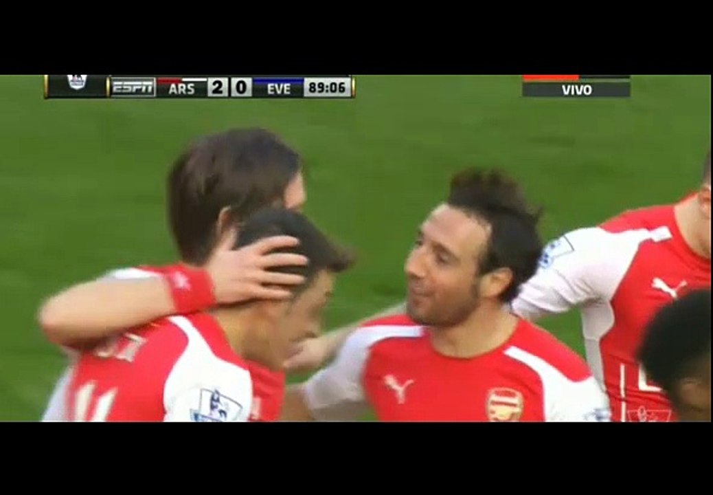 Tomas Rosicky goal -Arsenal vs Everton  2-0  /  01-03-2015