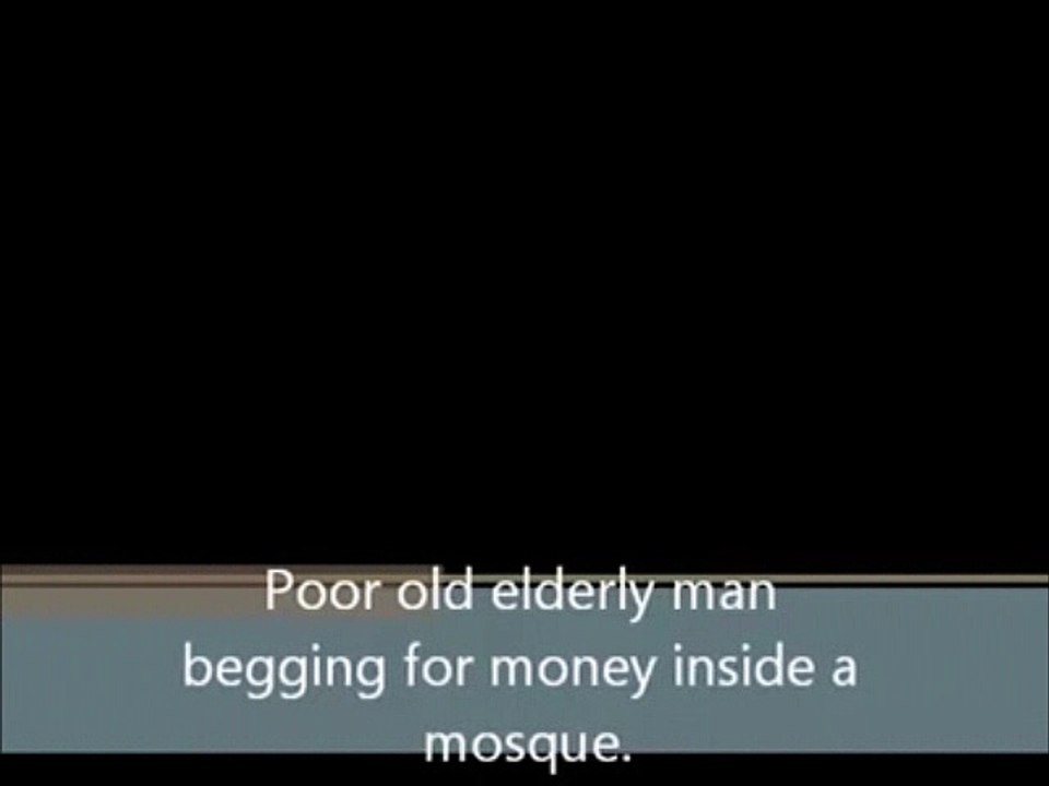 Comedy Brothers: A poor man begs for money inside a mosque.