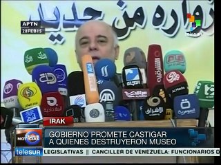 Condena Primer Ministro de Iak destrozos del EI en Museo Nacional
