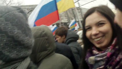 Провокаторы из 5 колонны беснуются на траурном марше памяти Немцова