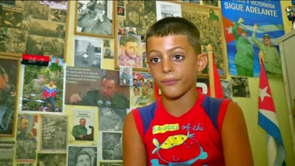 Fidel Castro's 'superfan'_ 8 year old Marlon Mendez - BBC News