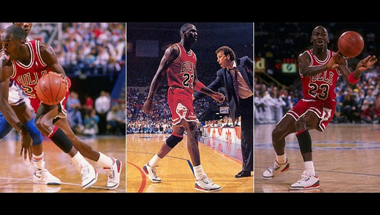 MICHAEL JORDAN WEARING AIR JORDAN III'S