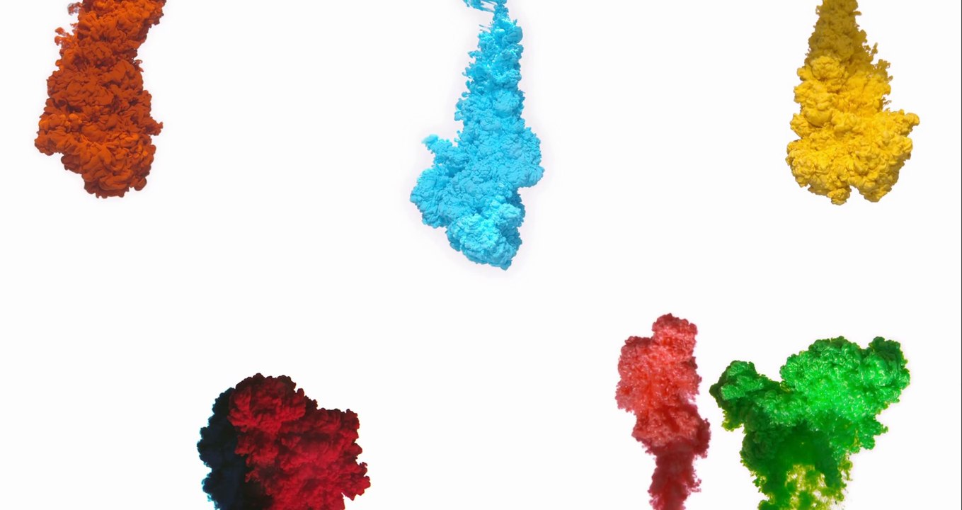 Hypnotic Ink Physics : Color inks in water in slow motion