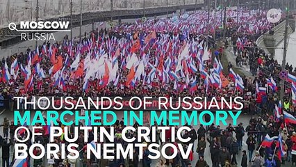 Thousands March To Protest The Death Of Russian Activist Boris Nemtsov