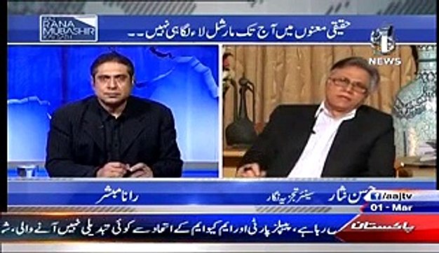 Aaj Rana Mubashir Kay Sath (Exclusive Interview With Hassan Nisar) – 1st March 2015 Aaj News