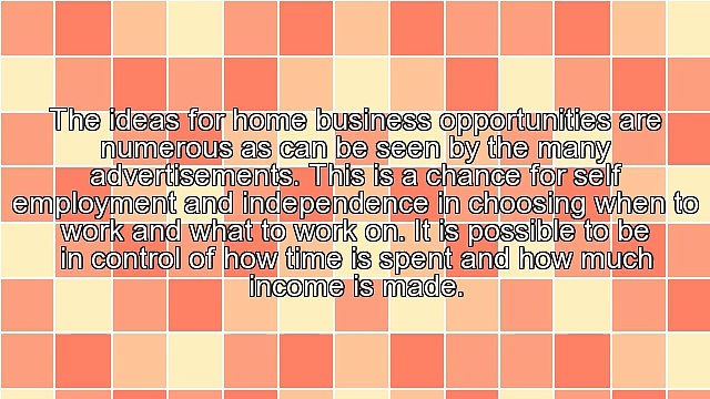 Become Self Employed By Home Business Opportunities