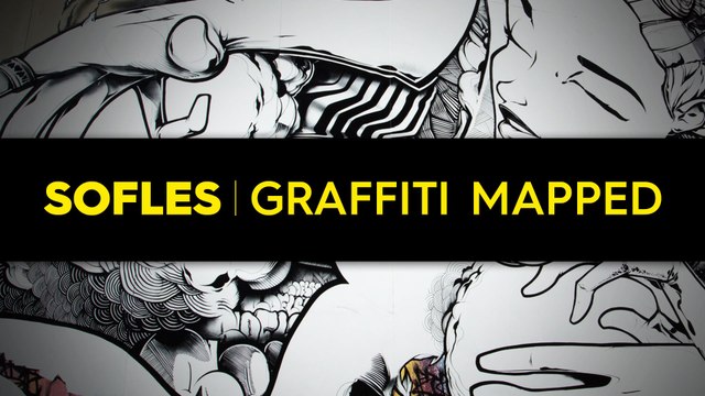Le graffiti de l'artiste Sofles prend vie pendant la nuit