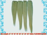 1688 Hair Mix Length Remy Indian Hair Extensions 100% Human Hair Extension Platinum Blonde