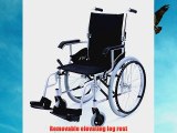 Karman LT-980-SI-E 24 Pound Ultra Lightweight Wheelchair with Elevating Leg Rest Silver