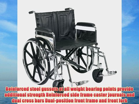 Drive Medical Sentra Extra Heavy Duty Wheelchair with Various Arm Styles and Front Rigging