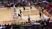 James Harden Kicks LeBron James - Cavaliers vs Rockets - March 1, 2015 - NBA Season 2014-15(1)