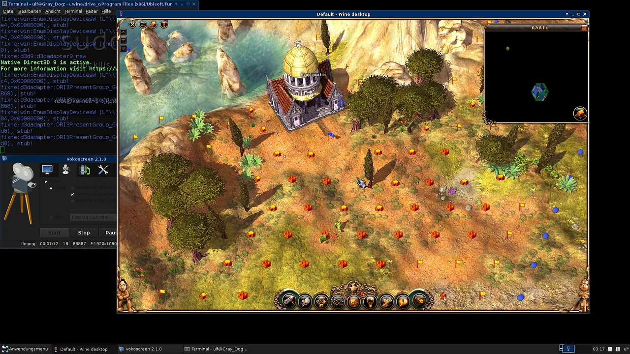 Arch Linux : Siedler 2 DNG [wine d3d9]
