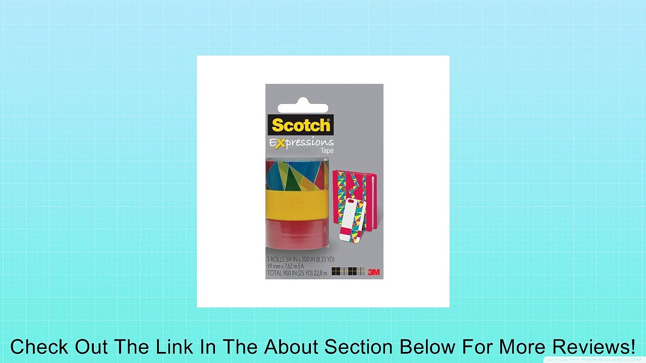 Scotch Expressions Magic Tape/ 3/4 x 300 Inches/ Diamonds/ Yellow/ Red/ 3-Rolls/Pack (C214-3PK-10) Review