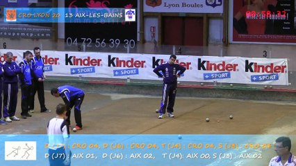 Quatrième tour, jeu traditionnel, CRO Lyon contre Aix-les-Bains, Club Elite J13, Sport Boules, saison 2014 / 2015