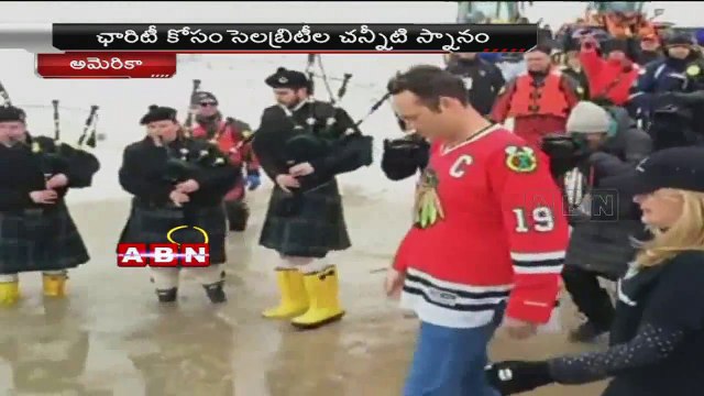 Lady Gaga, Vince Vaughn take icy lake plunge for Special Olympics (02- 03- 2015)