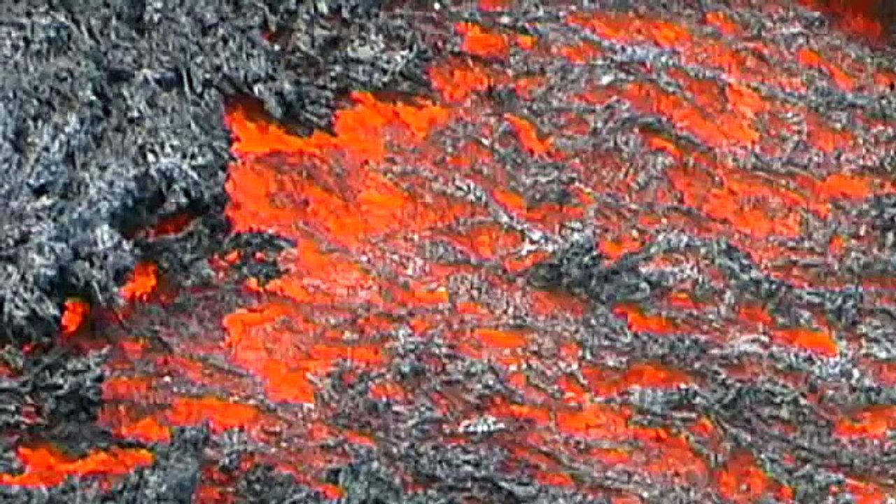 Lava run man runs over glowing lava flow on volcano Etna - video ...