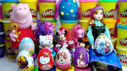 star surprise eggs play doh kinder peppa pig violetta 3 spiderman hello kitty egg