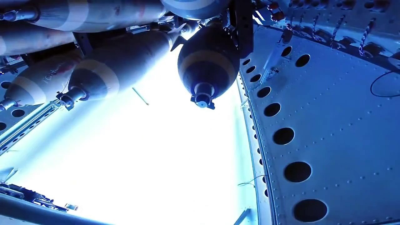 B-52H Carpet Bombing With M117 Bombs  Atomizes  an Island