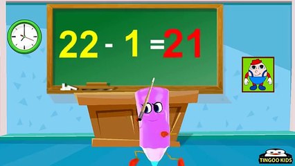 HomeSchool Tutorial   Subtract 22 Table   Kids Math Education Song (English Language)