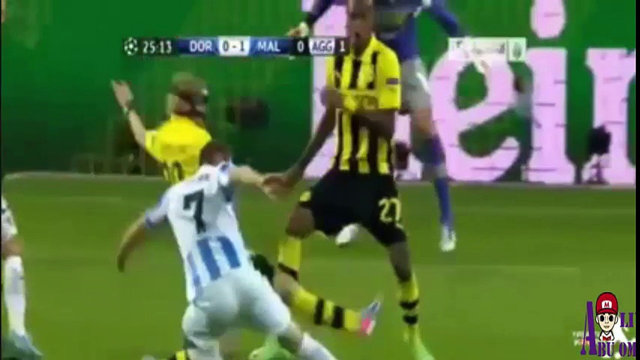 مباراه في الذاكره  اهداف مباراة بوروسيا وملقا في اياب دوري الابطال 3-2