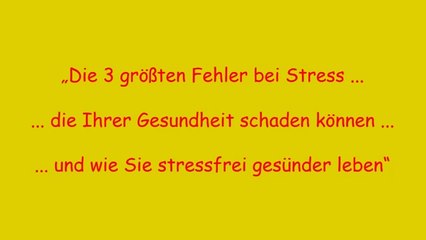Expertentipps stressfrei gesünder leben - Stresskiller Tipps