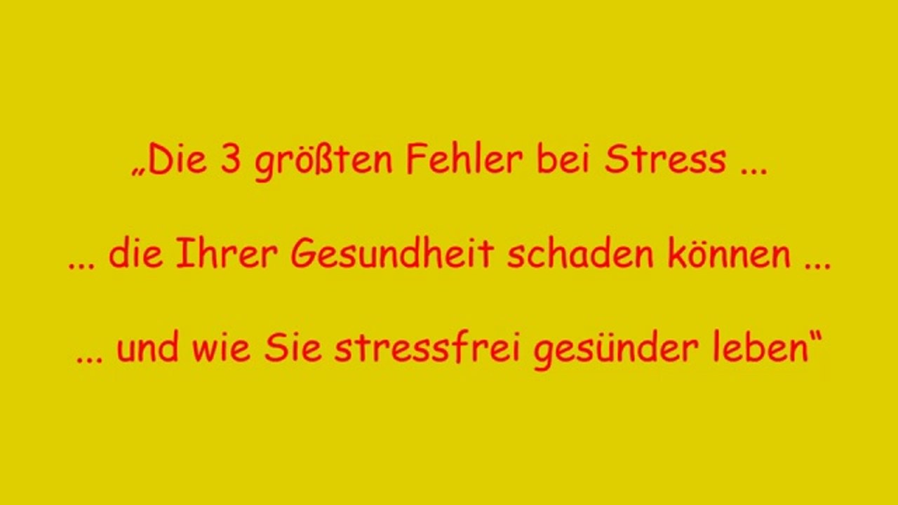 Expertentipps stressfrei gesünder leben - Stresskiller Tipps