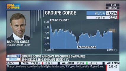 Le groupe Gorgé publie son chiffre d'affaires 2014: Raphaël Gorgé - 02/03
