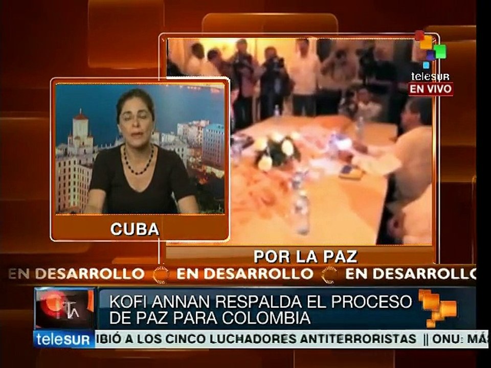 Kofi Annan se reúne con partes en conflicto colombiano