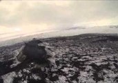 Helicopter Pilot Records Smoking Holuhraun Lava Field