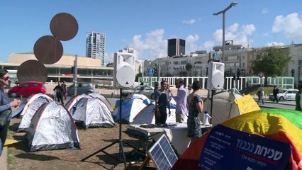 Tents set up in Tel Aviv to protest Israel's high cost of living