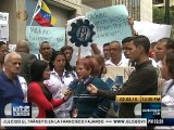 Empleados protestaron por liquidación del Banco Industrial