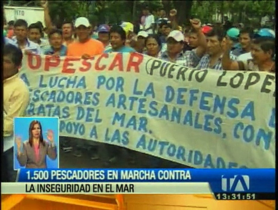 1500 pescadores marchan contra la inseguridad del mar