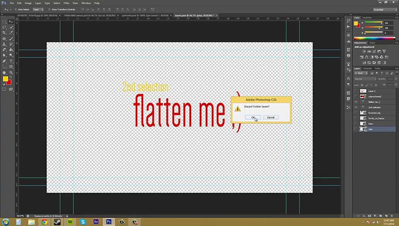 ---Photoshop CS6 Tutorial - 53 - Learn how to Flatten Images -