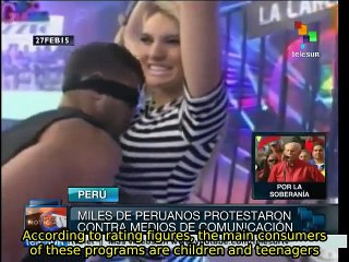 Thousands of Peruvians protest TV and radio "junk" content